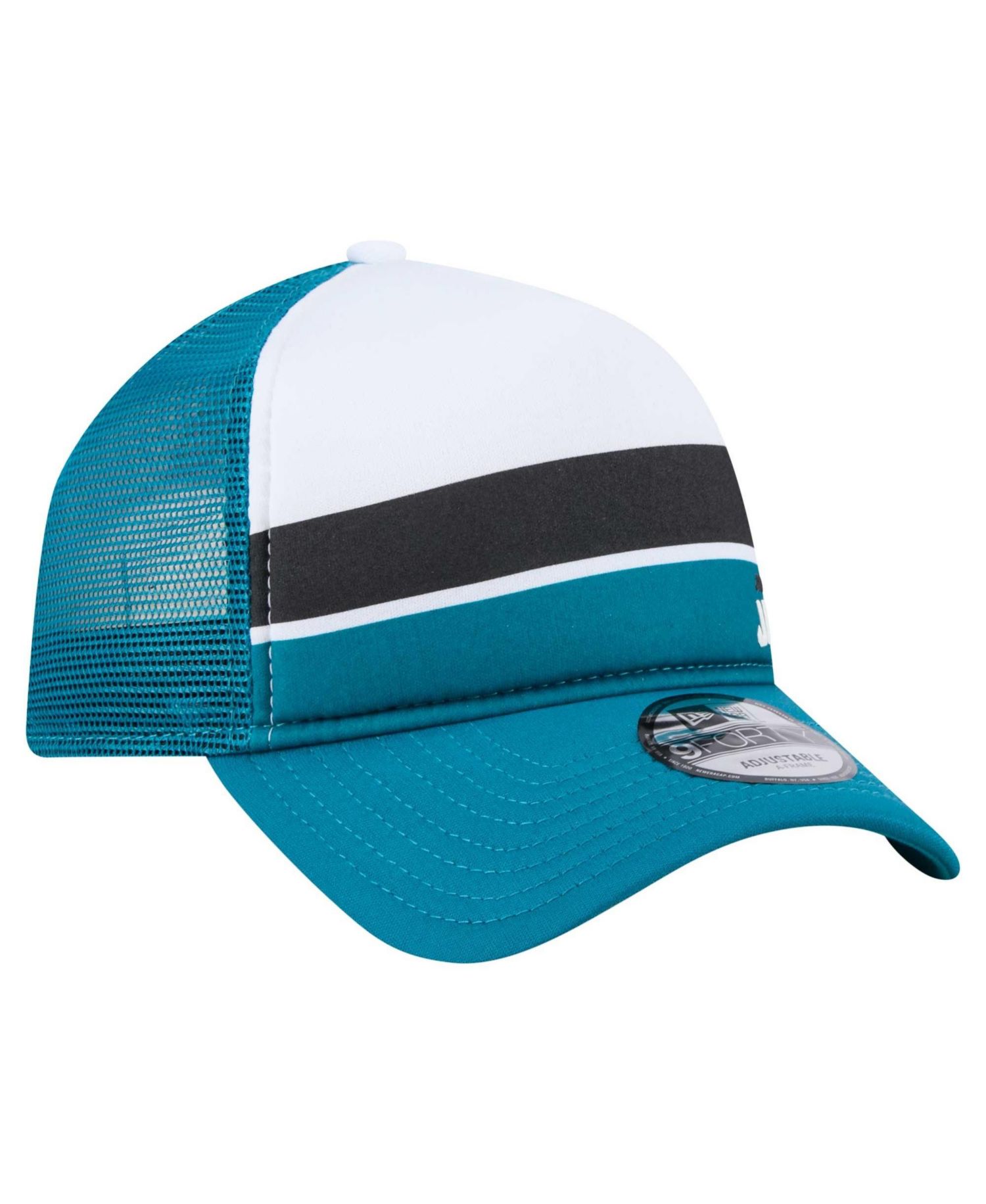 Big Boys and Girls Teal Jacksonville Jaguars Sport Night Color Block 9FORTY A-Frame Trucker Adjustable Hat