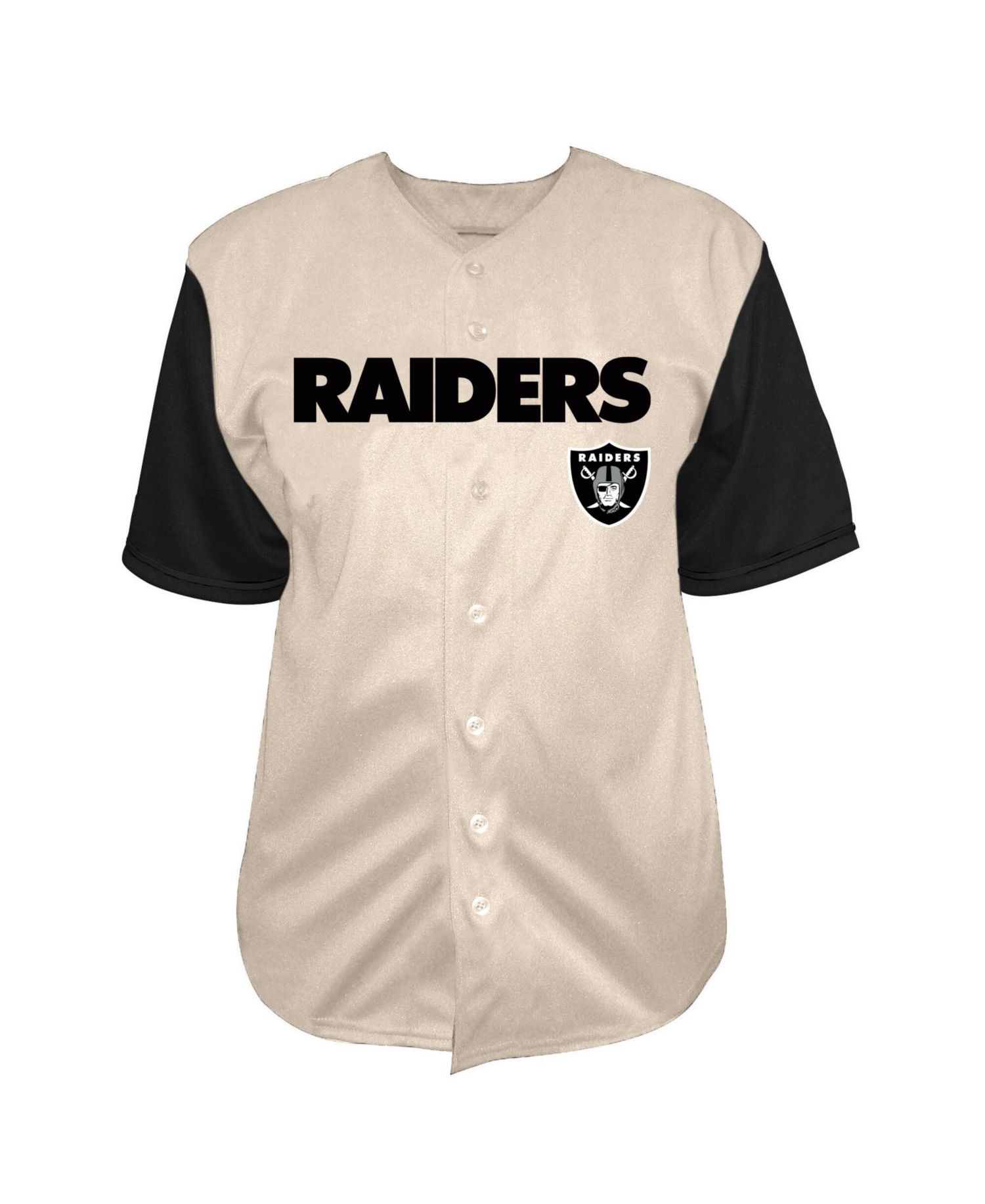 Men's Maxx Crosby Cream Las Vegas Raiders Big & Tall Baseball Button-Up Shirt
