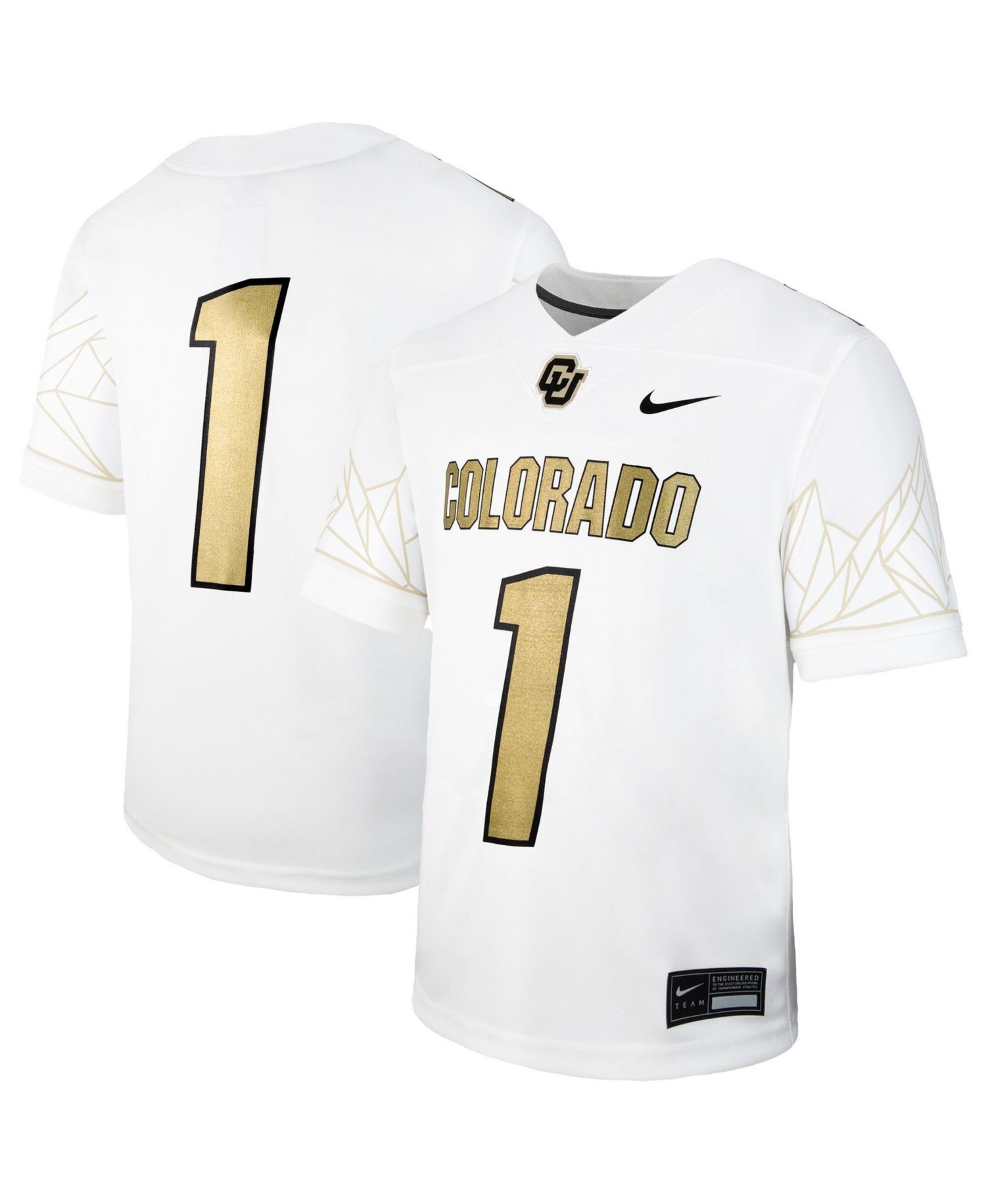 Big Boys and Girls 1 White Colorado Buffaloes Alternate Football Game Jersey