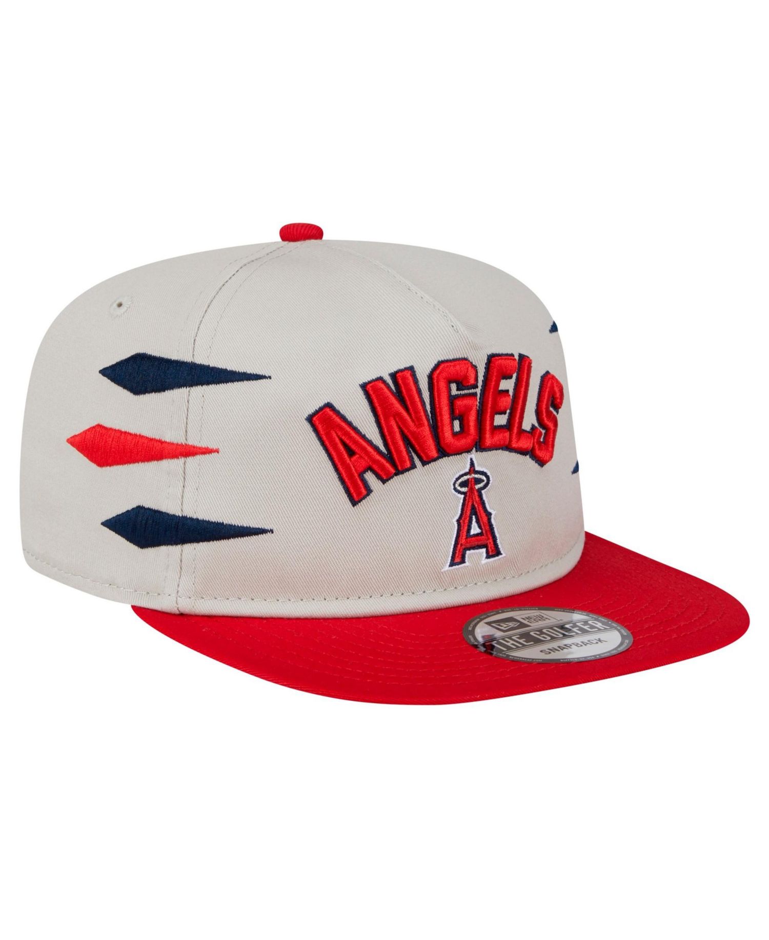 Men's Cream Los Angeles Angels Iron Golfer Snapback Hat