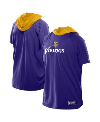 Men's Purple Minnesota Vikings Combine Authentic Hooded Raglan Short-Sleeve T-Shirt