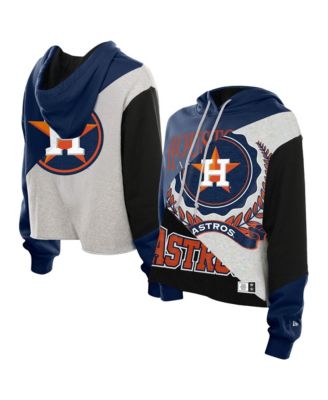 Women's Houston Astros Color Block Cropped Boxy Hoodie