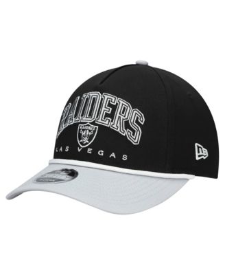 Big Boys and Girls Black/Silver Las Vegas Raiders Arch COOLERA 9FORTY A-Frame Adjustable Hat