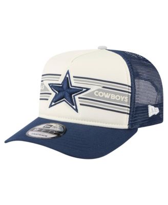 Big Boys and Girls Cream/Navy Dallas Cowboys Banner A-Frame 9FIFTY Trucker Snapback Hat
