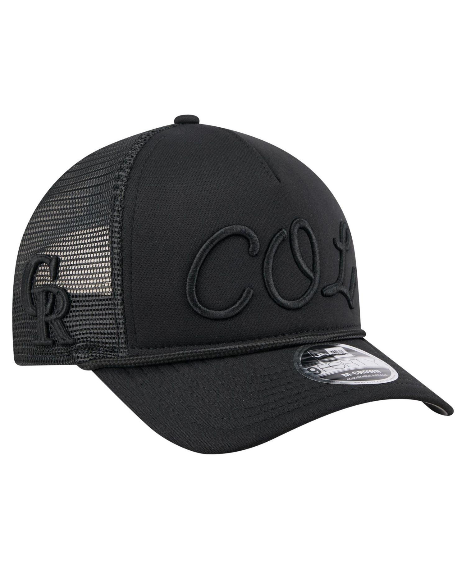 Men's Black Colorado Rockies City Initial 9FORTY A-Frame M-Crown Adjustable Trucker Hat