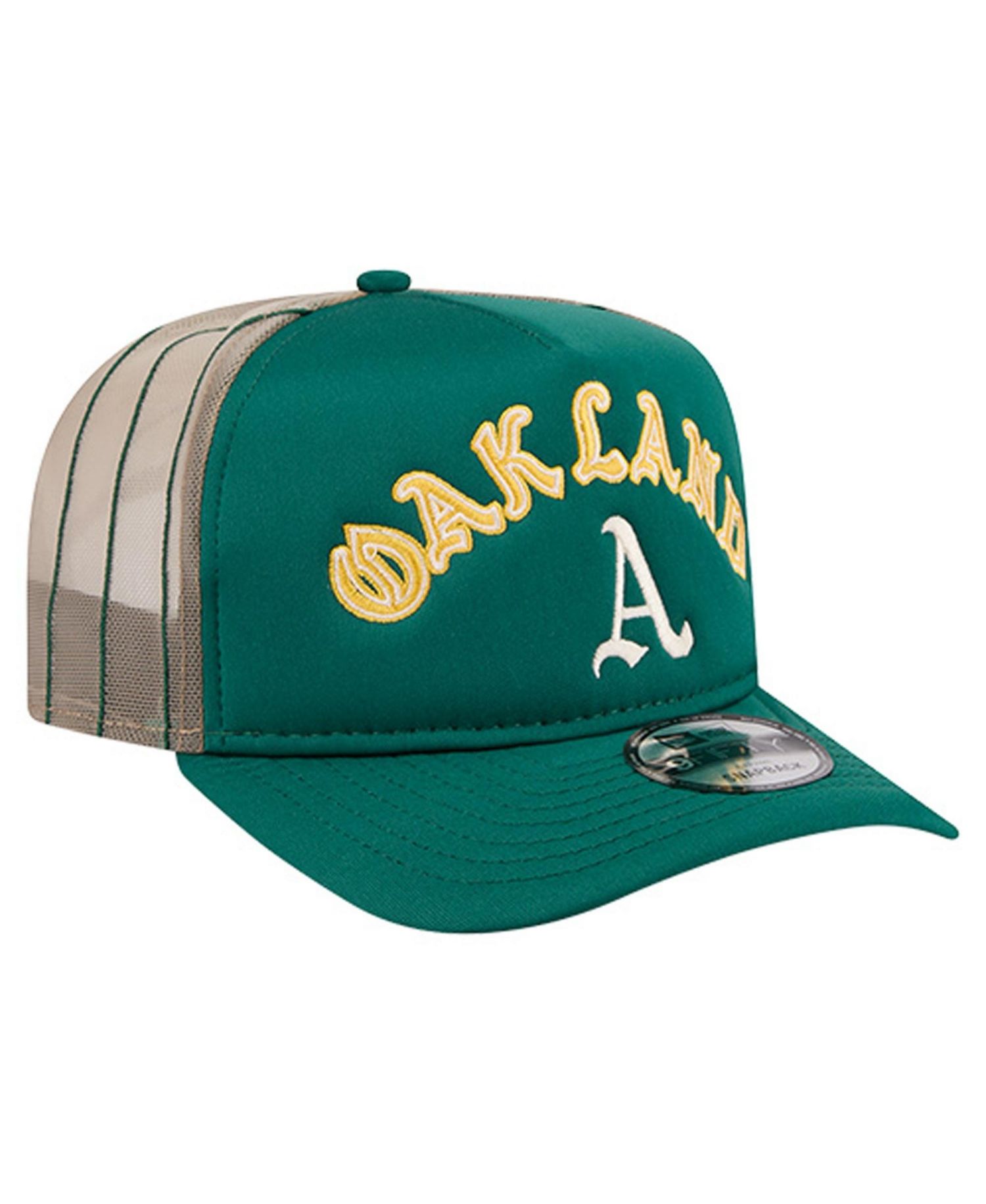 Men's Kelly Green Oakland Athletics Vintage Arched Foam Front 9FIFTY A-Frame Adjustable Trucker Hat
