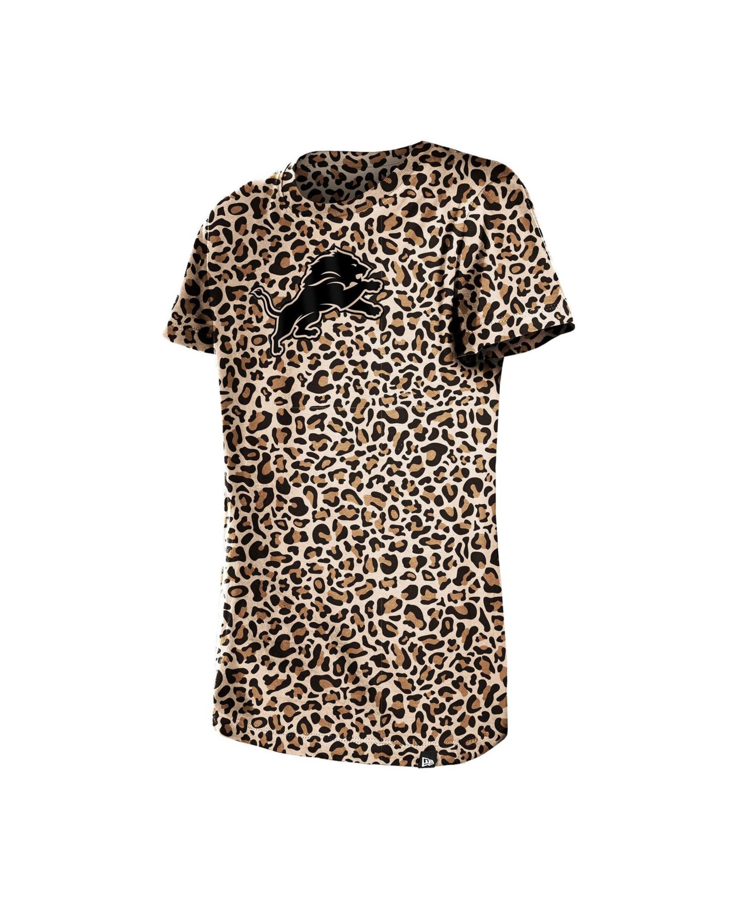 Big Girls Tan Detroit Lions Mom & Me Leopard T-Shirt