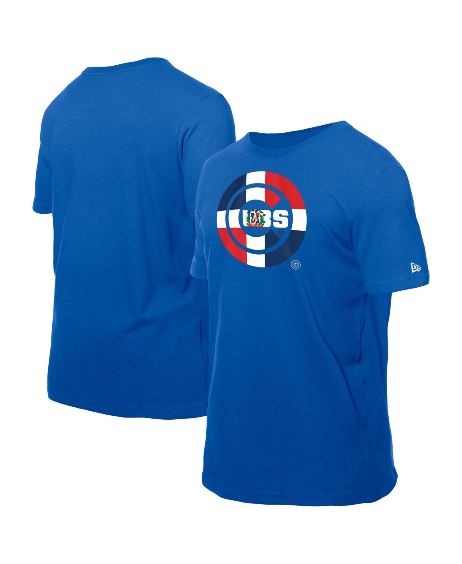 Men's Royal Chicago Cubs Dominican Republic Flag Logo T-Shirt