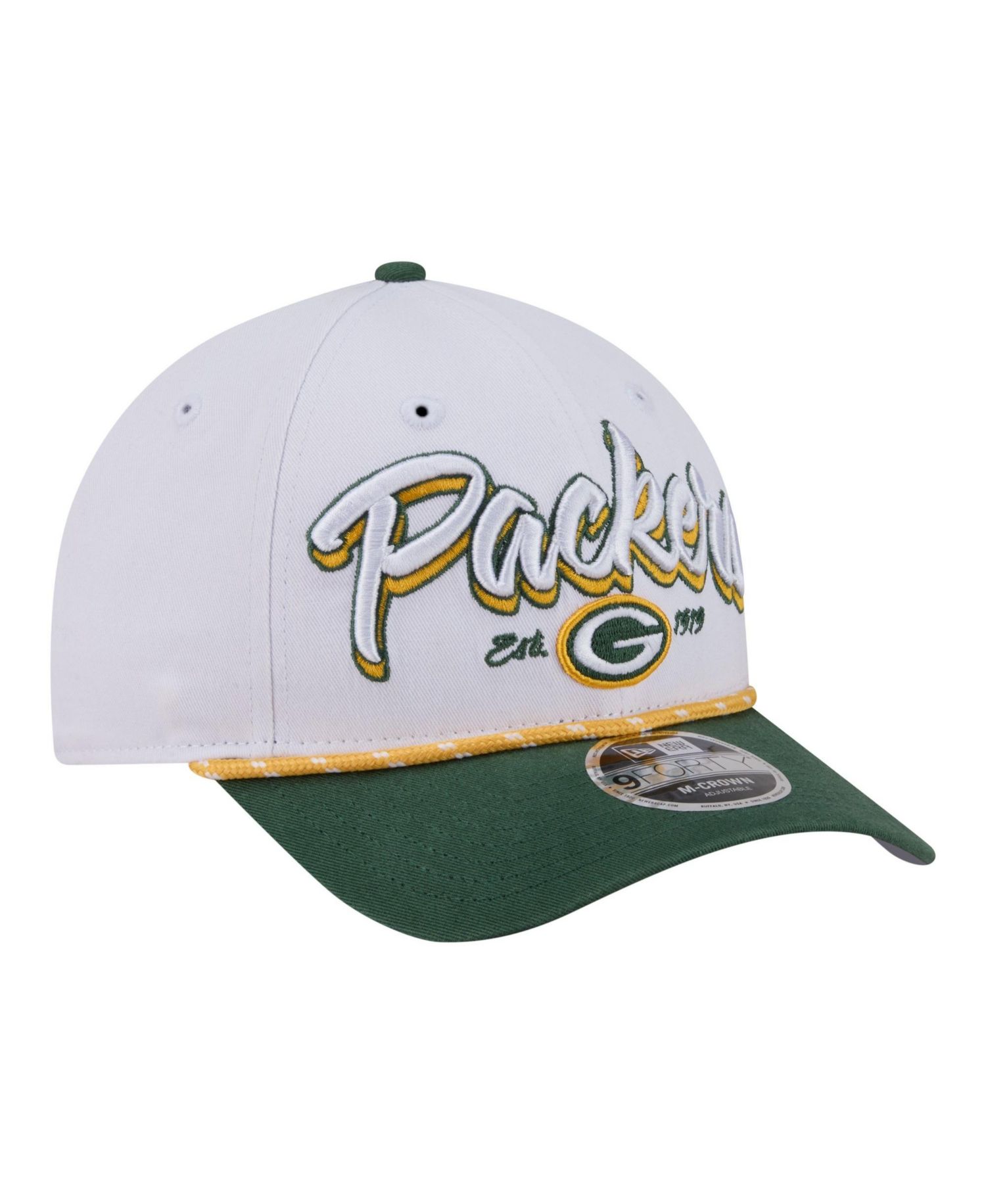 Men's White Green Bay Packers Team Loyal A-Frame 9FORTY Adjustable Hat