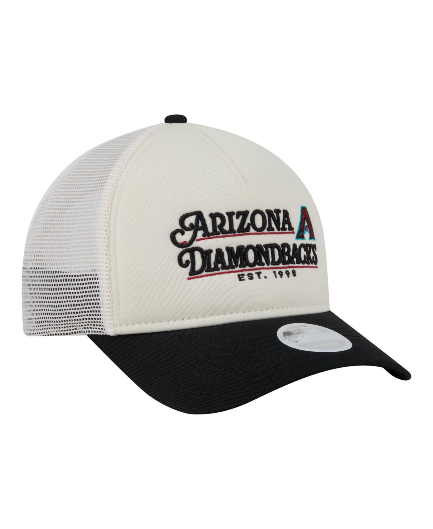Women's Light Beige/Black Arizona Diamondbacks Retro 9FORTY M-Crown A-Frame Trucker Adjustable Hat
