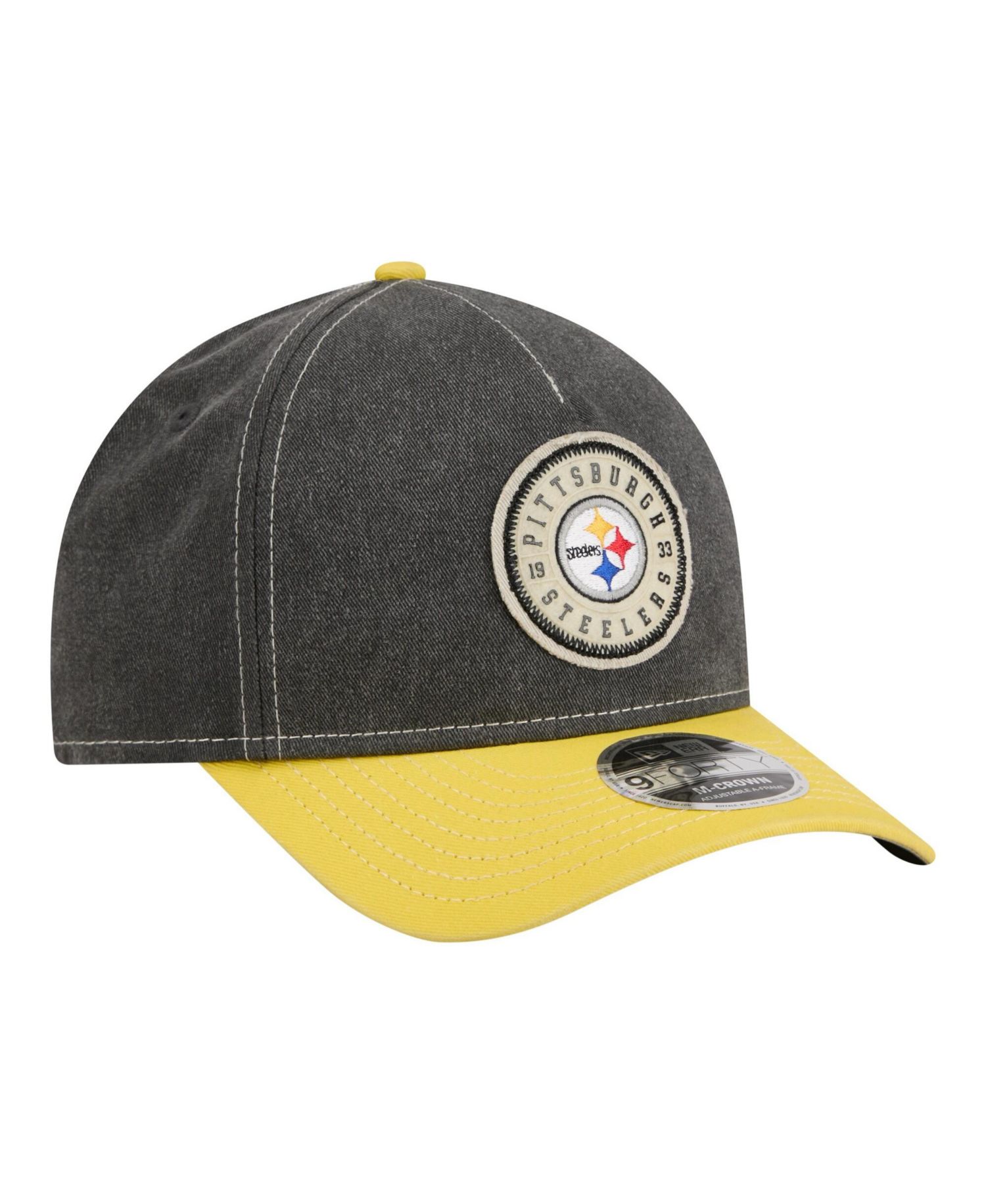 Men's Black/Gold Pittsburgh Steelers 9FORTY Felt A-Frame Adjustable Hat