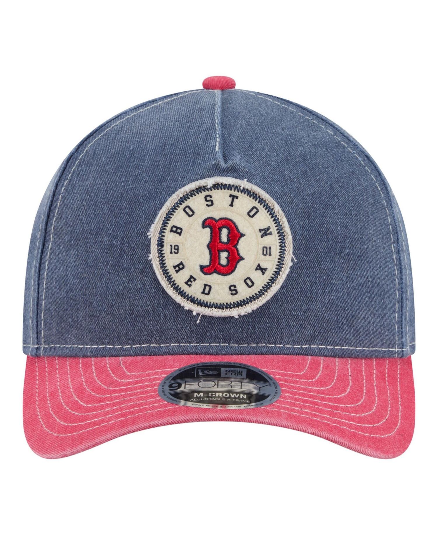 Men's Navy/Red Boston Red Sox Felt M-Crown 9FORTY Adjustable Hat