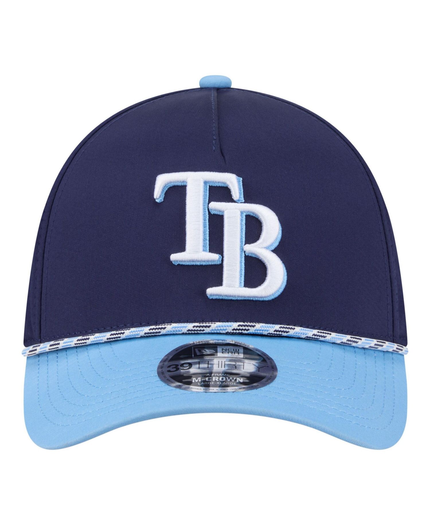 Men's Navy/Light Blue Tampa Bay Rays Rope M-Crown A-Frame 39THIRTY Flex Hat