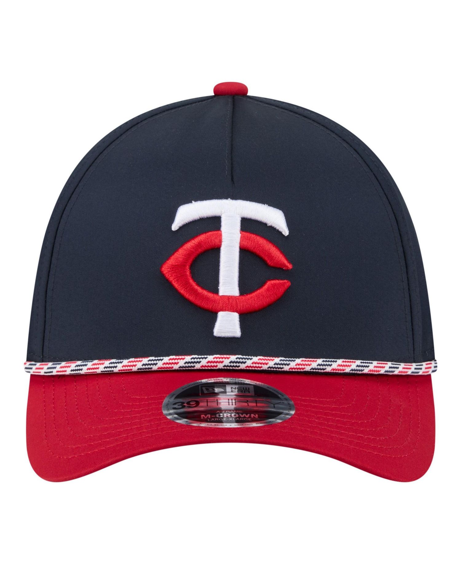Men's Navy/Red Minnesota Twins Rope M-Crown A-Frame 39THIRTY Flex Hat