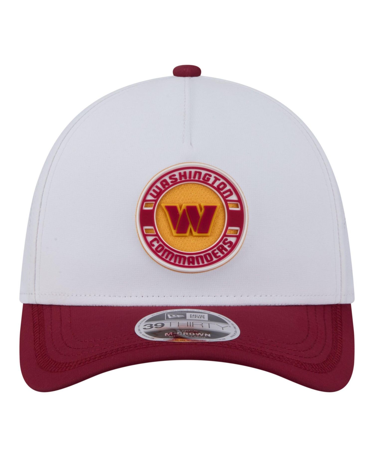 Men's Gray/Burgundy Washington Commanders Patch 39THIRTY A-Frame M-Crown Perforated Flex Hat