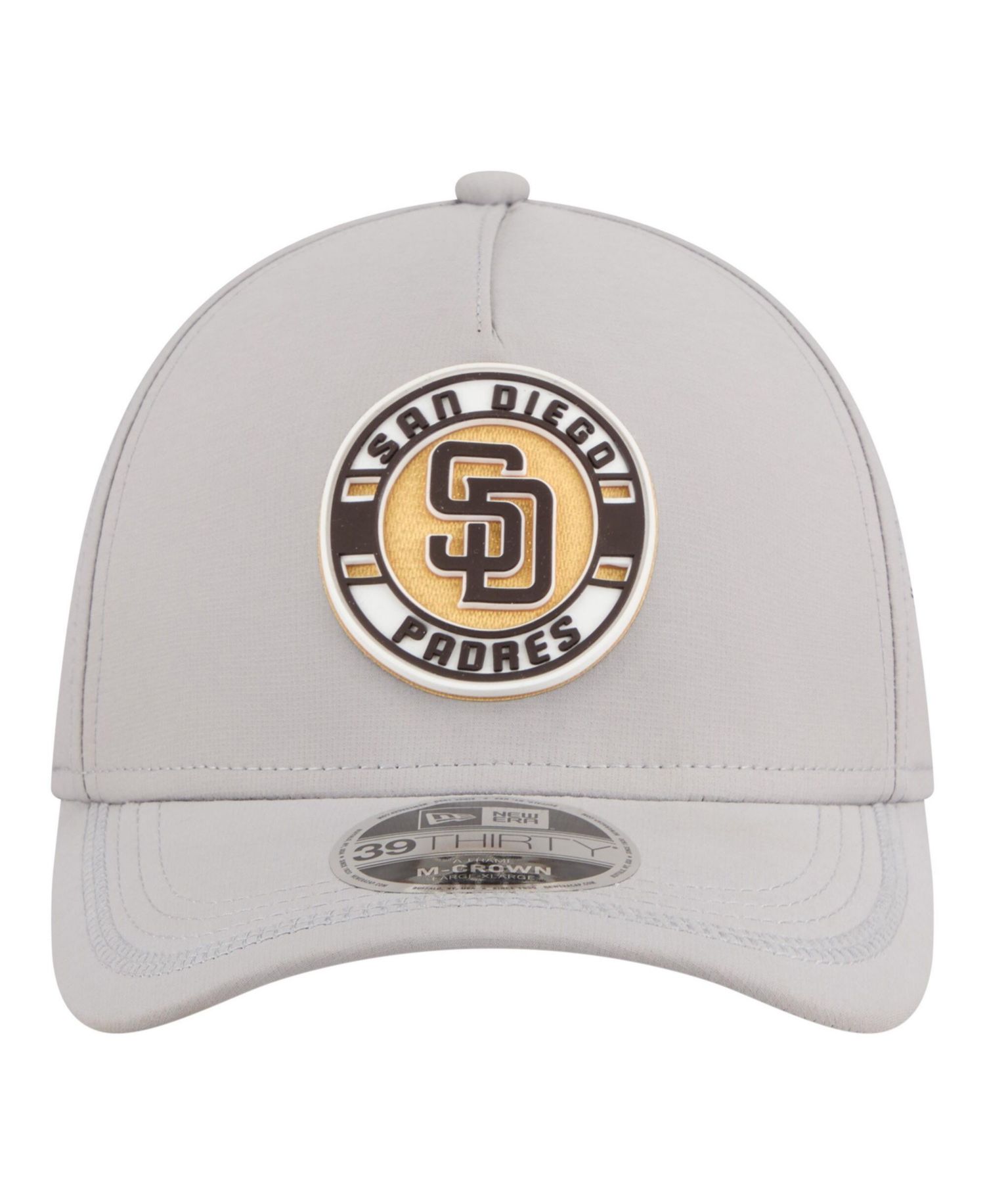 Men's Gray San Diego Padres Patch 39THIRTY A-Frame M-Crown Perforated Flex Hat