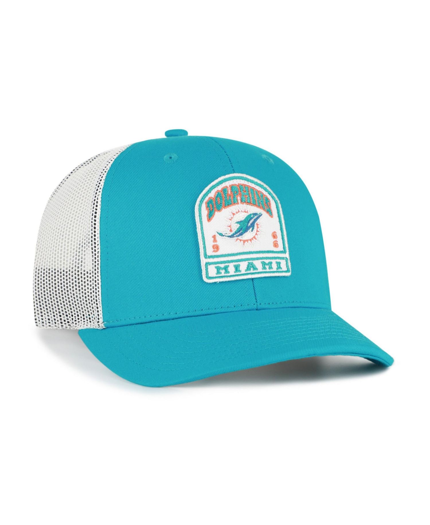 Men's Aqua Miami Dolphins Headstone Trucker Adjustable Hat