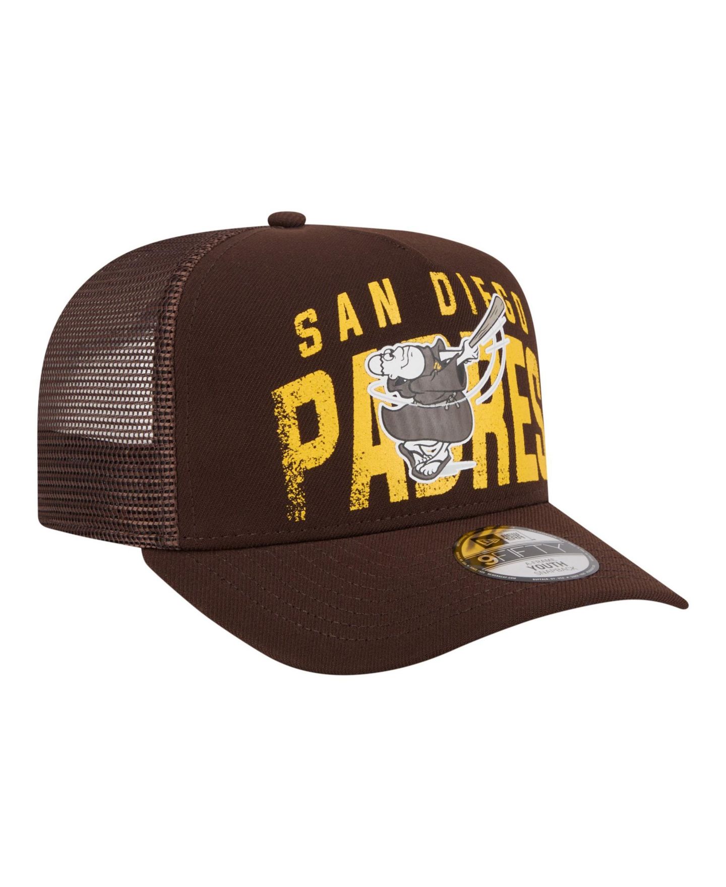 Детская кепка New Era Brown San Diego Padres Logo Fade A-Frame 9FIFTY Snapback Hat — фото 3