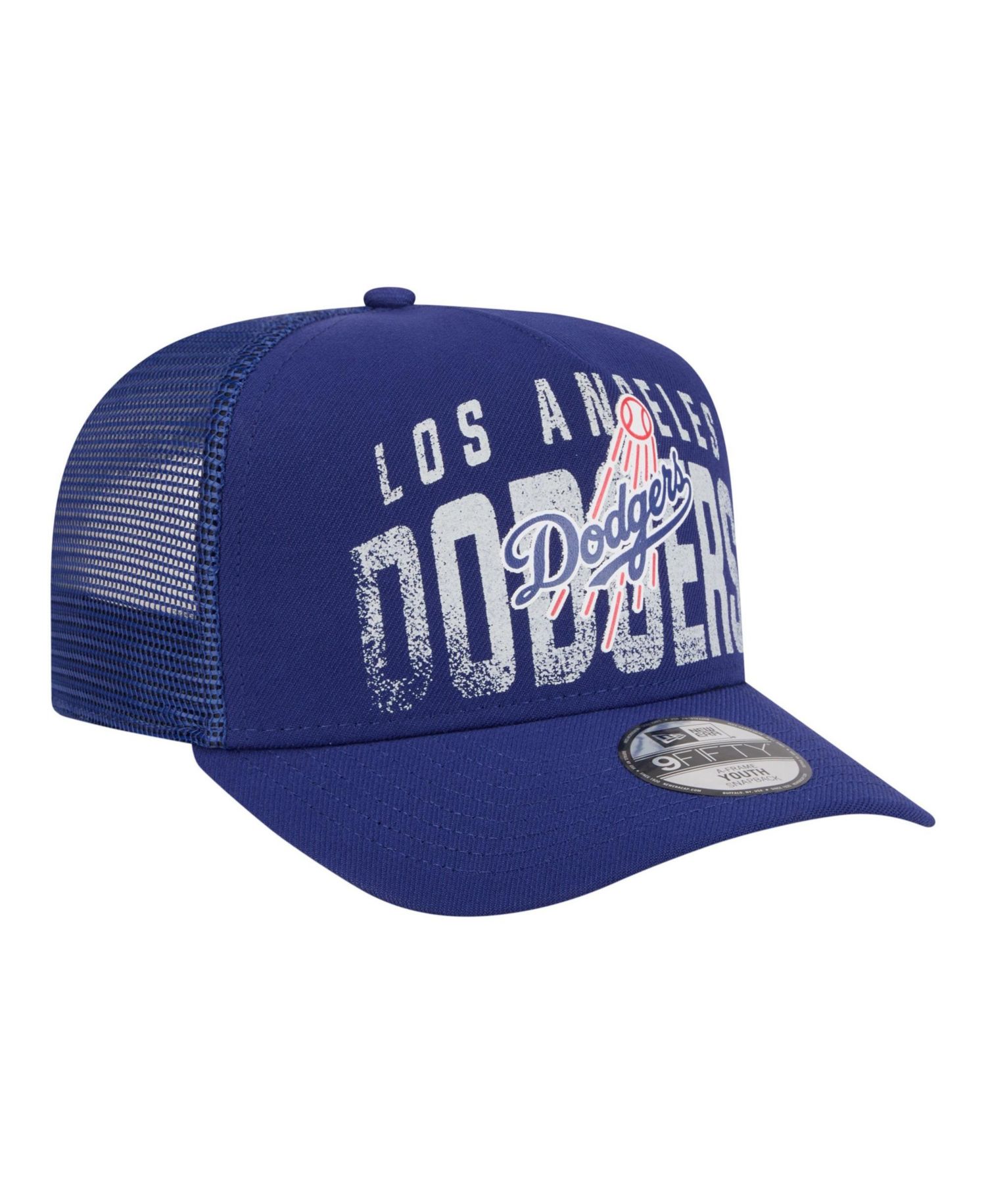 Big Boys and Girls Royal Los Angeles Dodgers Logo Fade A-Frame 9FIFTY Snapback Hat