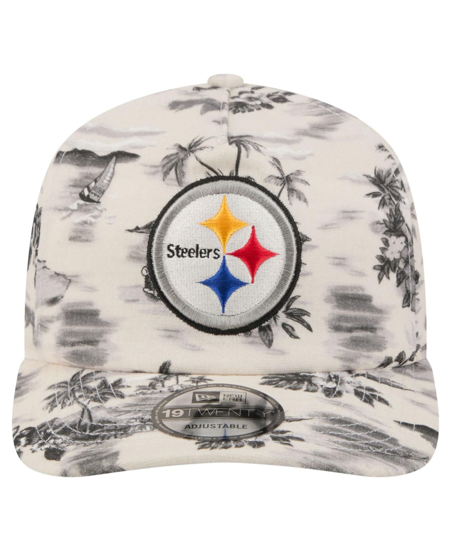 Men's White Pittsburgh Steelers Tropics 19TWENTY Adjustable Hat