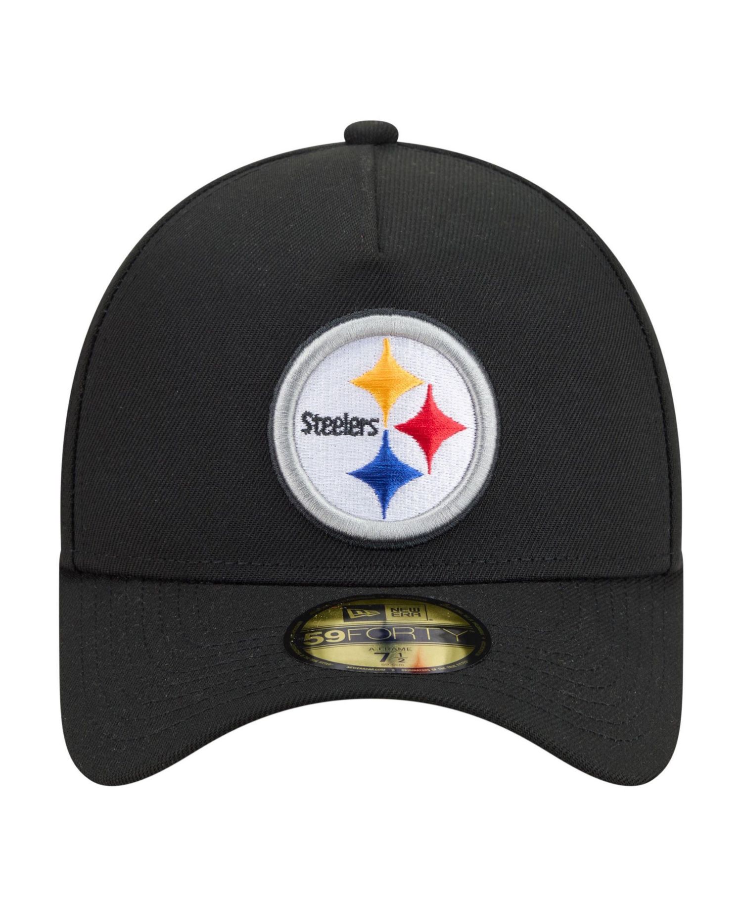 Men's Black Pittsburgh Steelers A-Frame 59FORTY Fitted Hat
