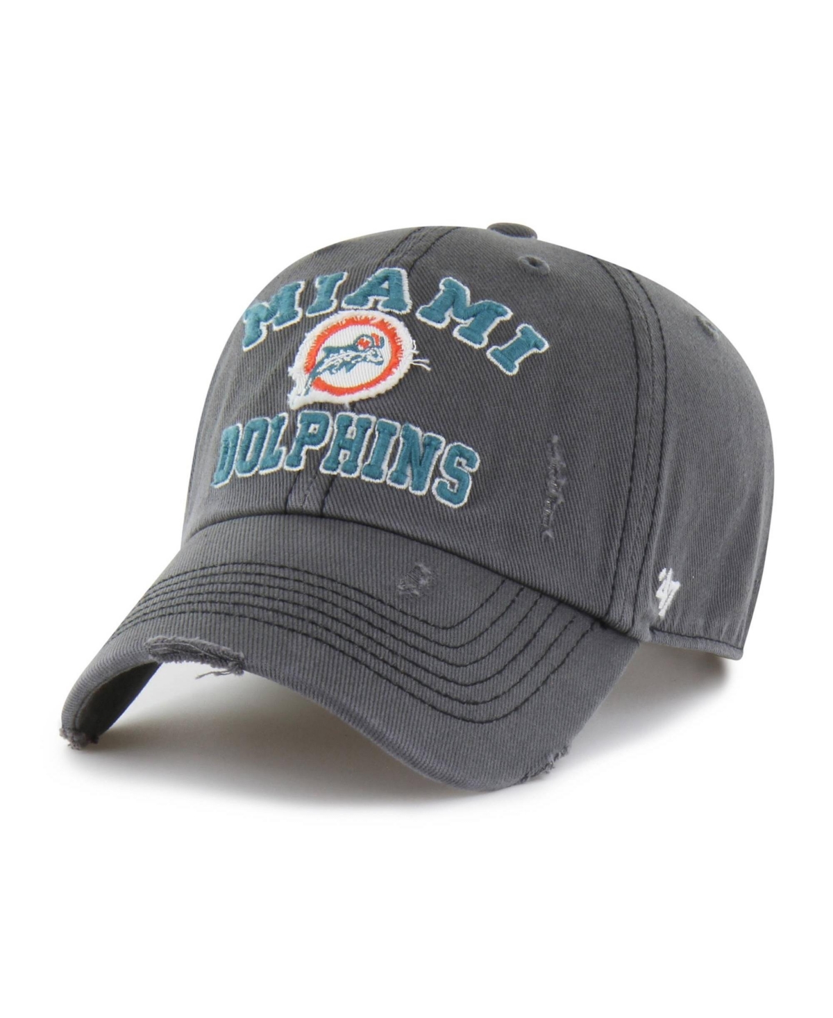 '47 Brand Men's Charcoal Miami Dolphins Seymoore Clean Up Adjustable Hat