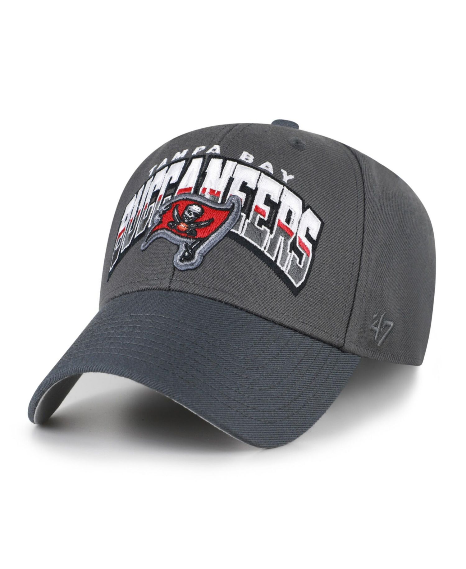 Men's Charcoal Tampa Bay Buccaneers Split Block MVP Adjustable Hat