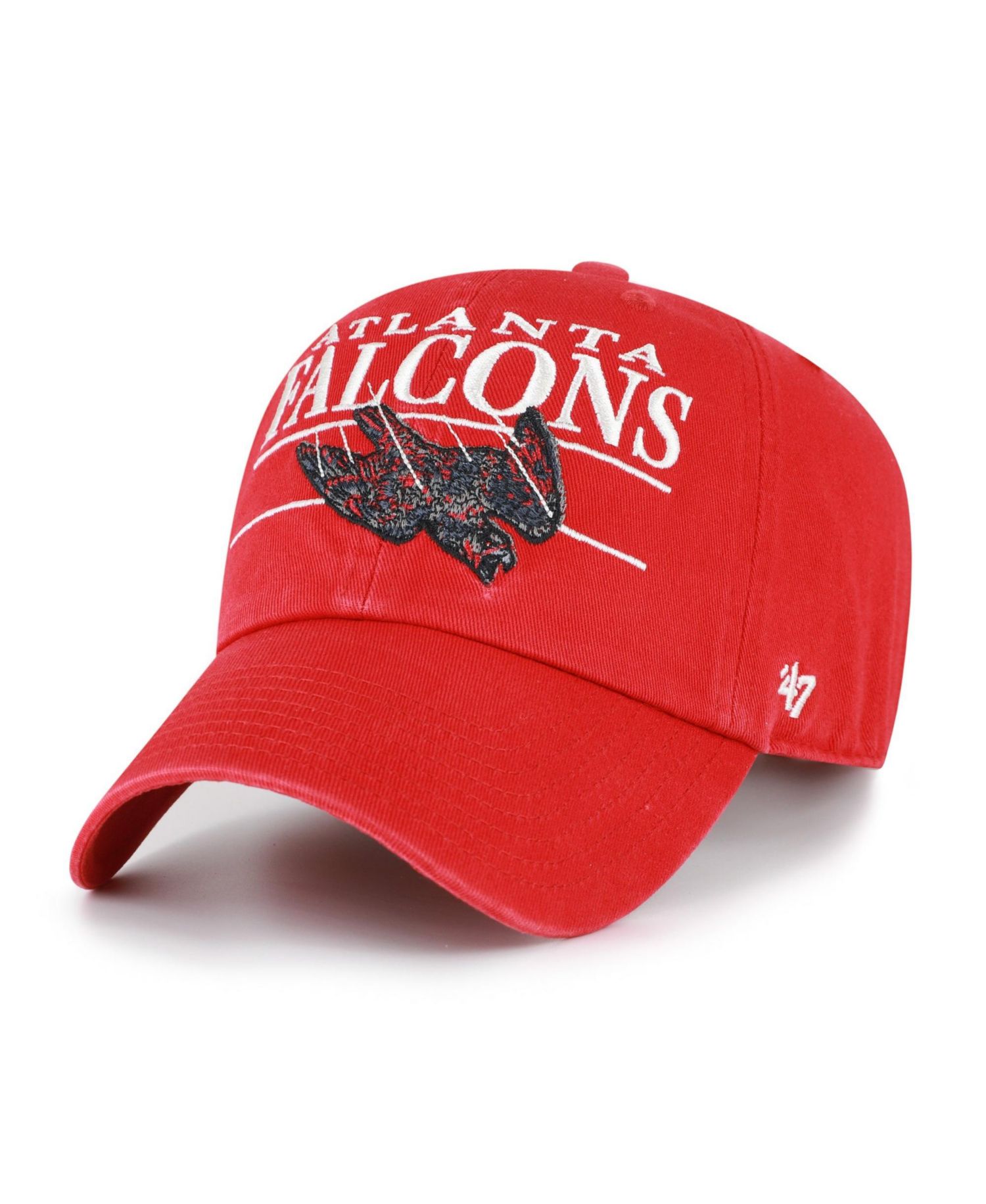 Men's Red Atlanta Falcons Throwback Graphic Clean Up Adjustable Hat