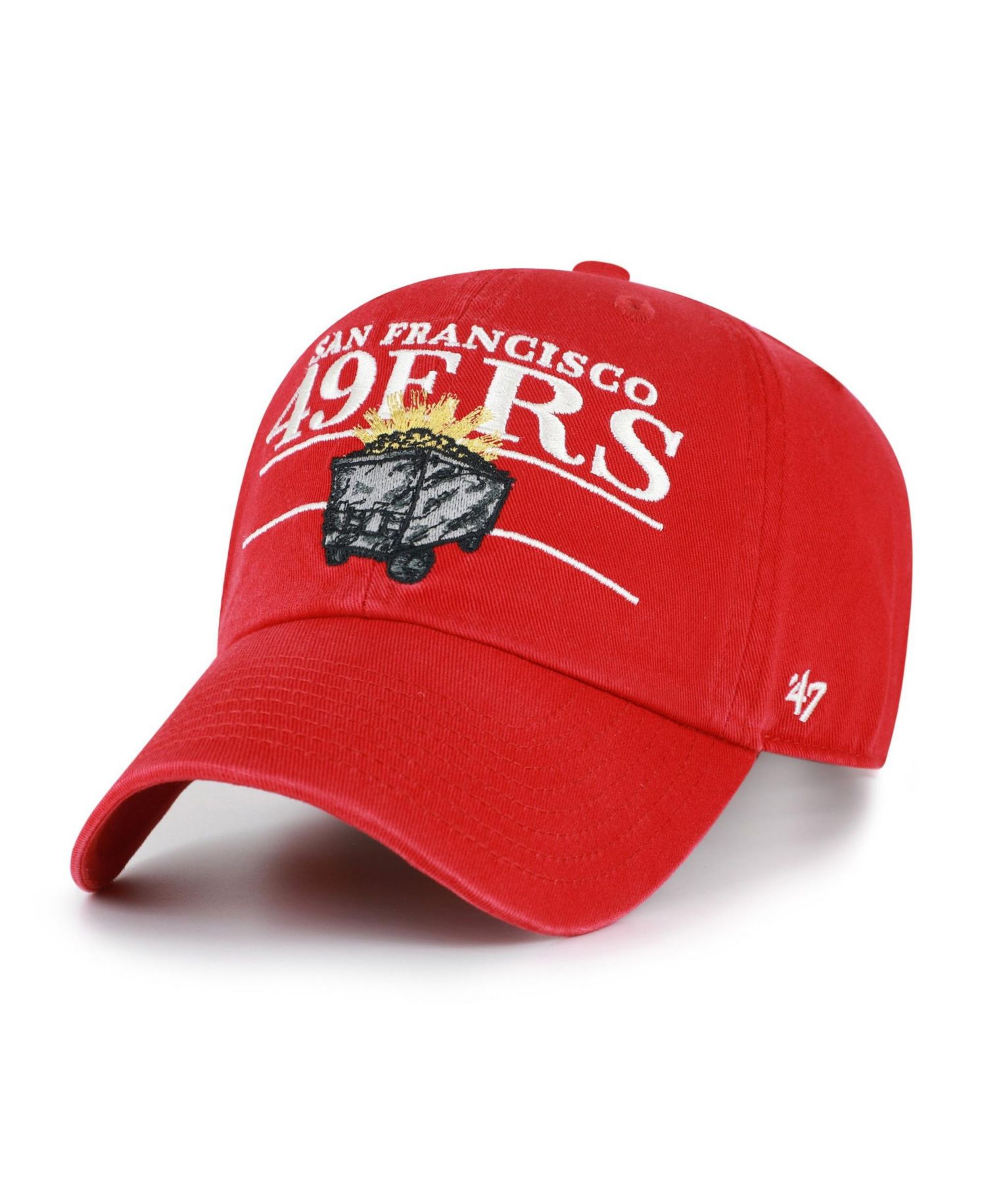 Men's Scarlet San Francisco 49ers Throwback Graphic Clean Up Adjustable Hat