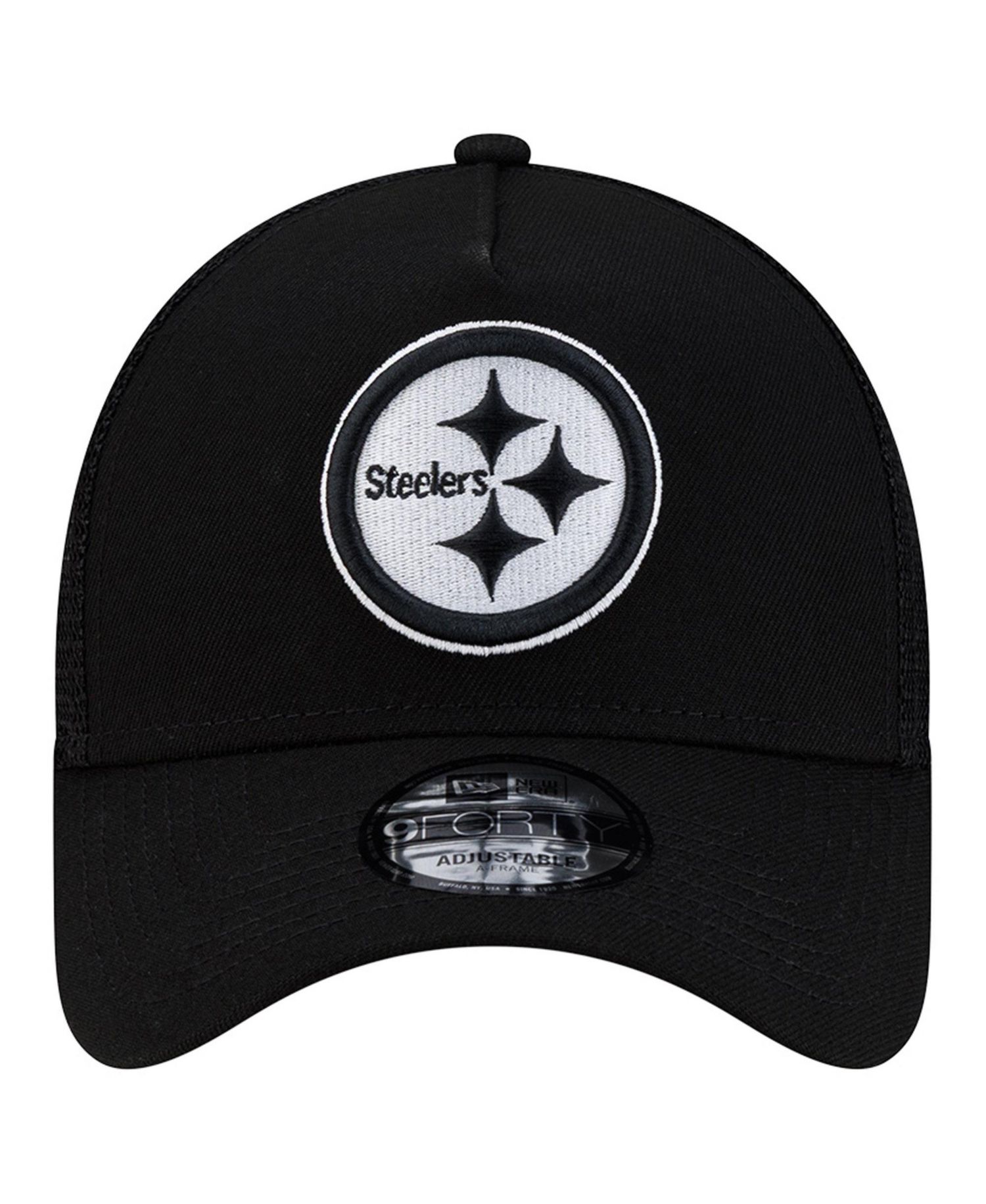 Men's Black Pittsburgh Steelers City Script 9FORTY A-Frame Adjustable Hat