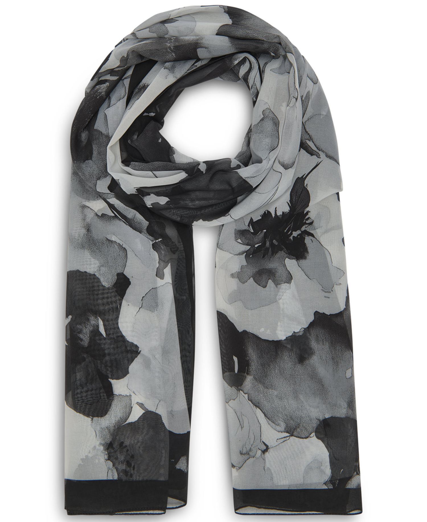 Women's Tonal Floral Chiffon Scarf