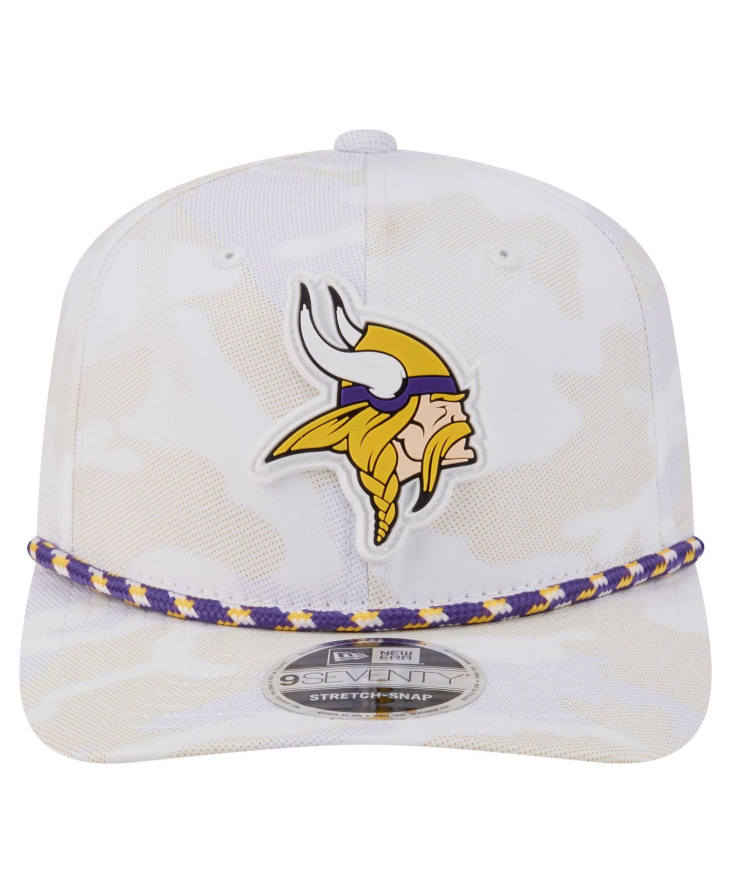 Men's White Minnesota Vikings Camo Rope 9SEVENTY Adjustable Hat
