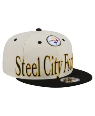 Men's Cream Pittsburgh Steelers Oversized Slogan 9FIFTY Snapback Hat