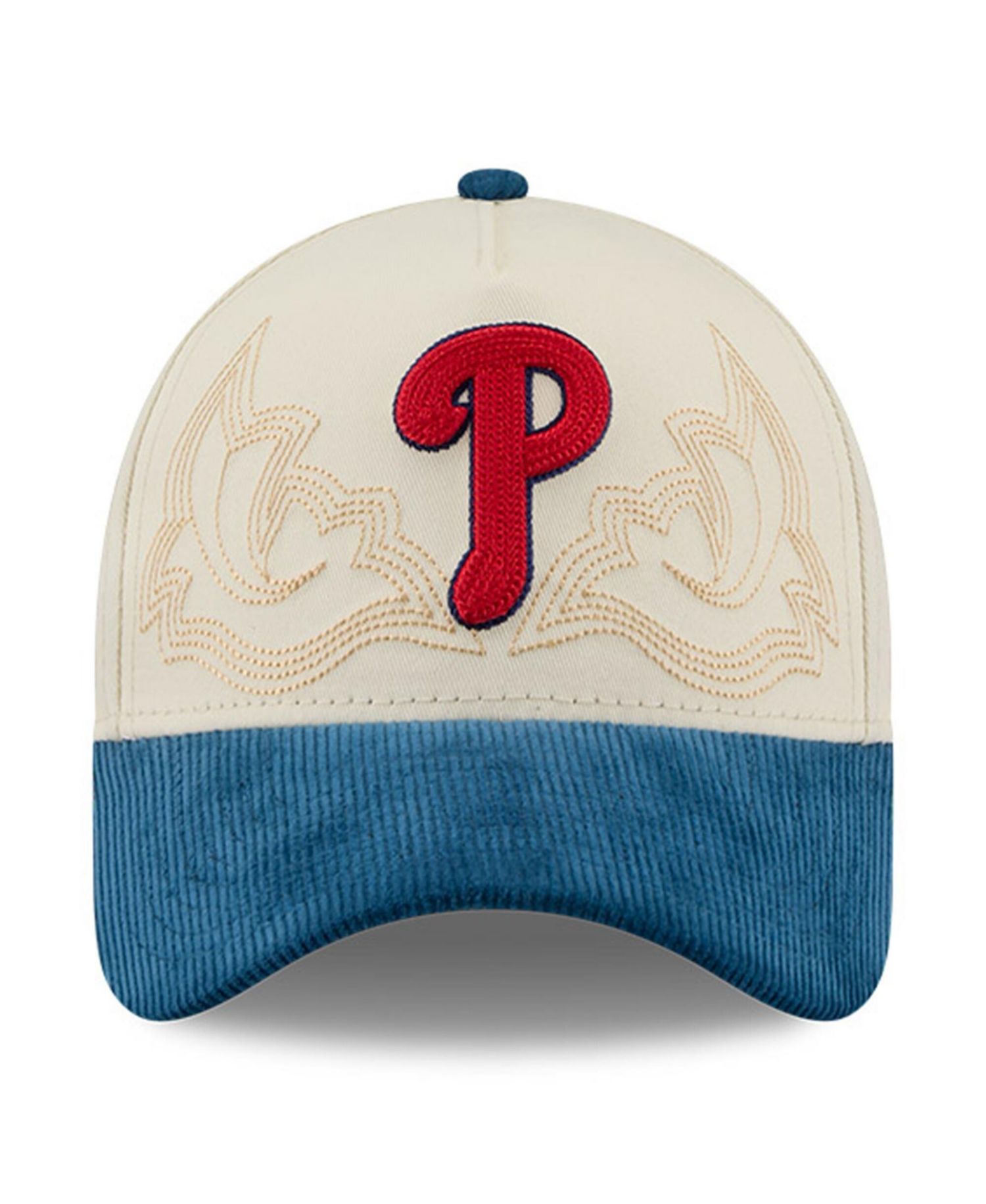 Men's Stone Philadelphia Phillies Western Stitch 9FORTY A-Frame Adjustable Hat