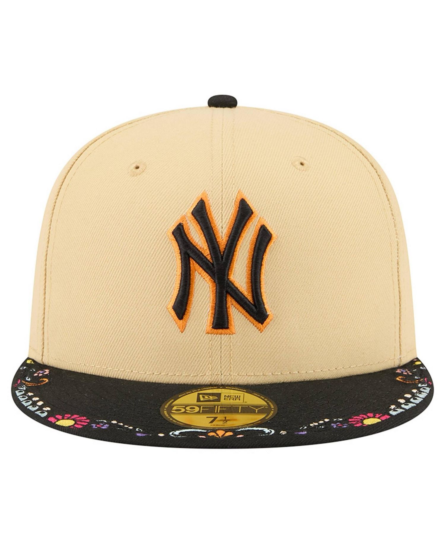 Men's Light Beige New York Yankees Two-Tone Embroidered Visor 59FIFTY Fitted Hat