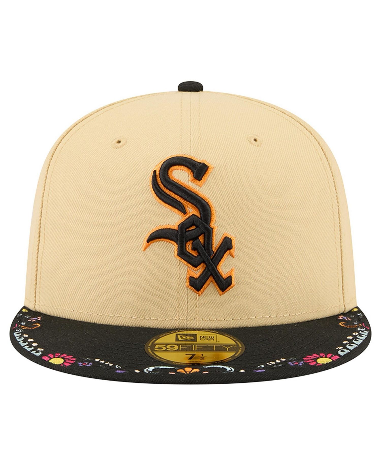 Men's Light Beige Chicago White Sox Two-Tone Embroidered Visor 59FIFTY Fitted Hat
