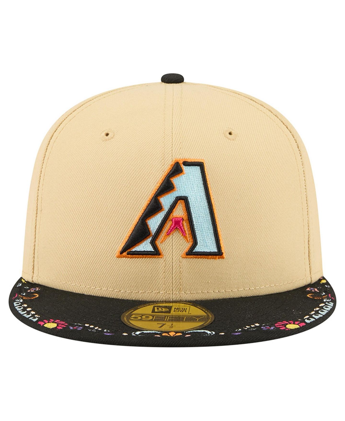 Мужские козырьки New Era Light Beige Arizona Diamondbacks Two-Tone Embroidered 59FIFTY Fitted Hat — фото 2