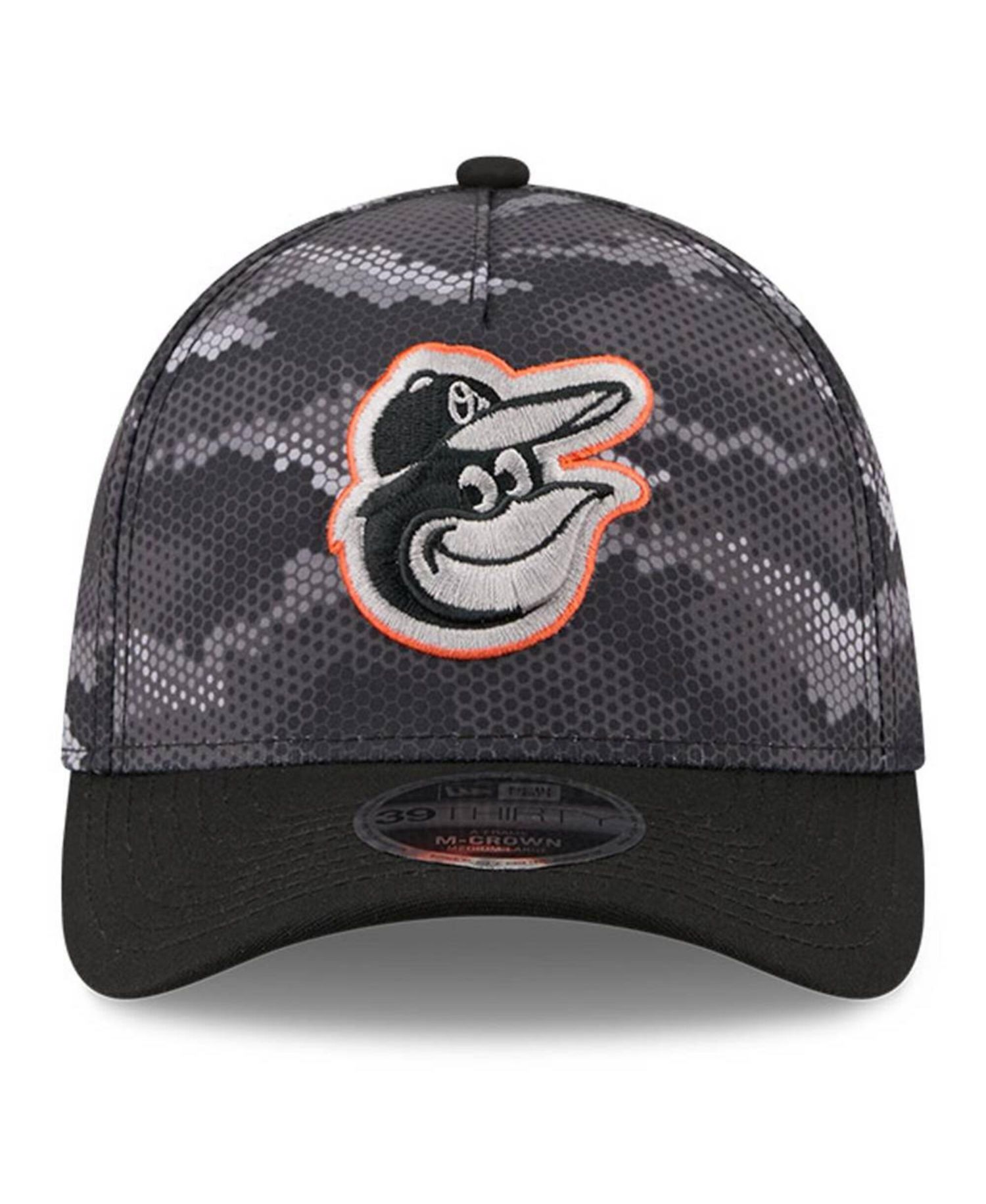 Men's Black Baltimore Orioles Camo 39THIRTY A-Frame Flex Hat