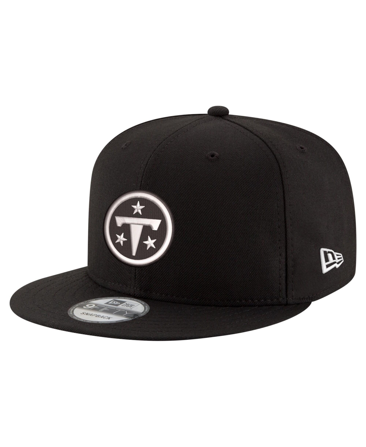 New Era Men's Black Tennessee Titans Black White 9FIFTY Snapback Hat - Black