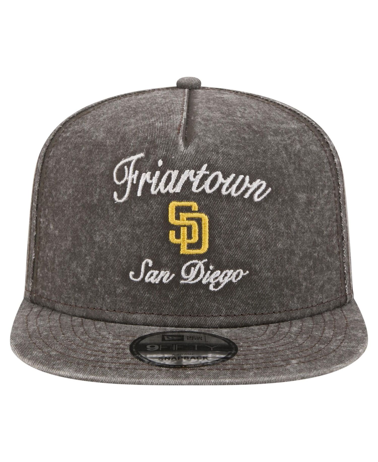 Men's Black San Diego Padres City Slogan A-Frame 9FIFTY Snapback Hat