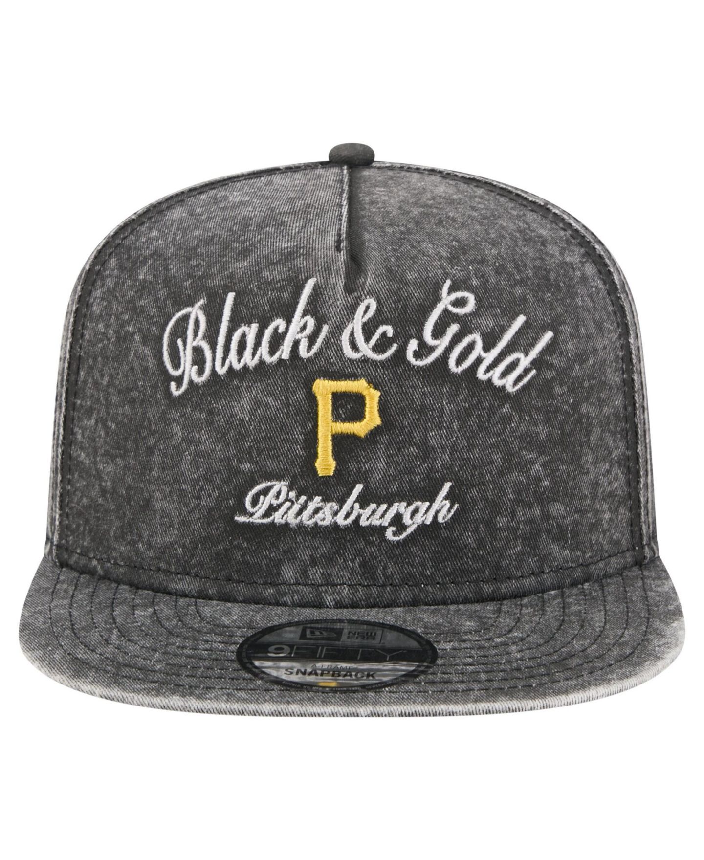 Мужская кепка New Era Black Pittsburgh Pirates City Slogan A-Frame 9FIFTY Snapback Hat — фото 2