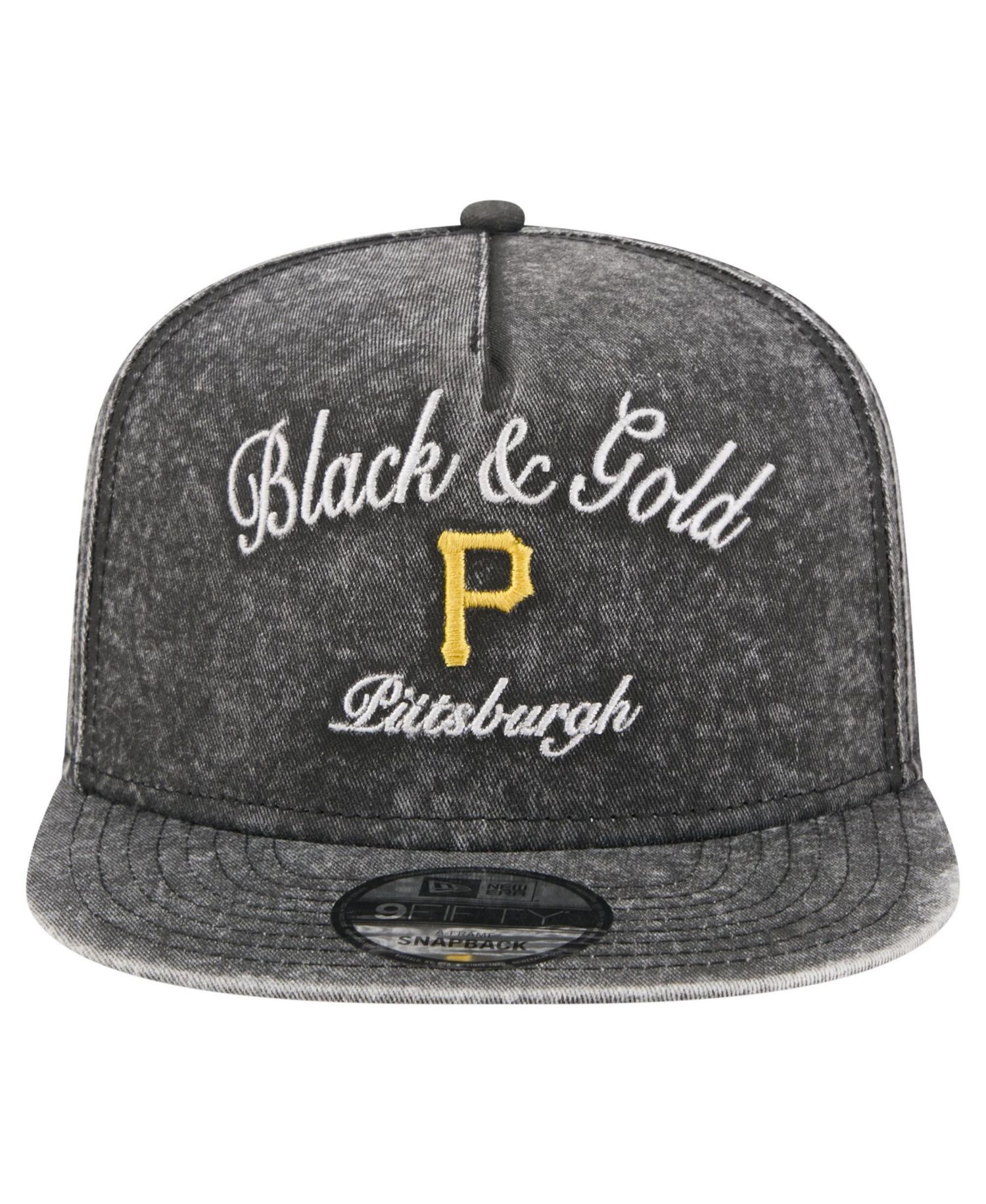Men's Black Pittsburgh Pirates City Slogan A-Frame 9FIFTY Snapback Hat