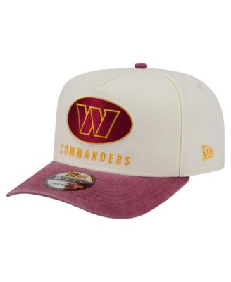 Men's Cream/Burgundy Washington Commanders Washed A-Frame 9FIFTY Snapback Hat