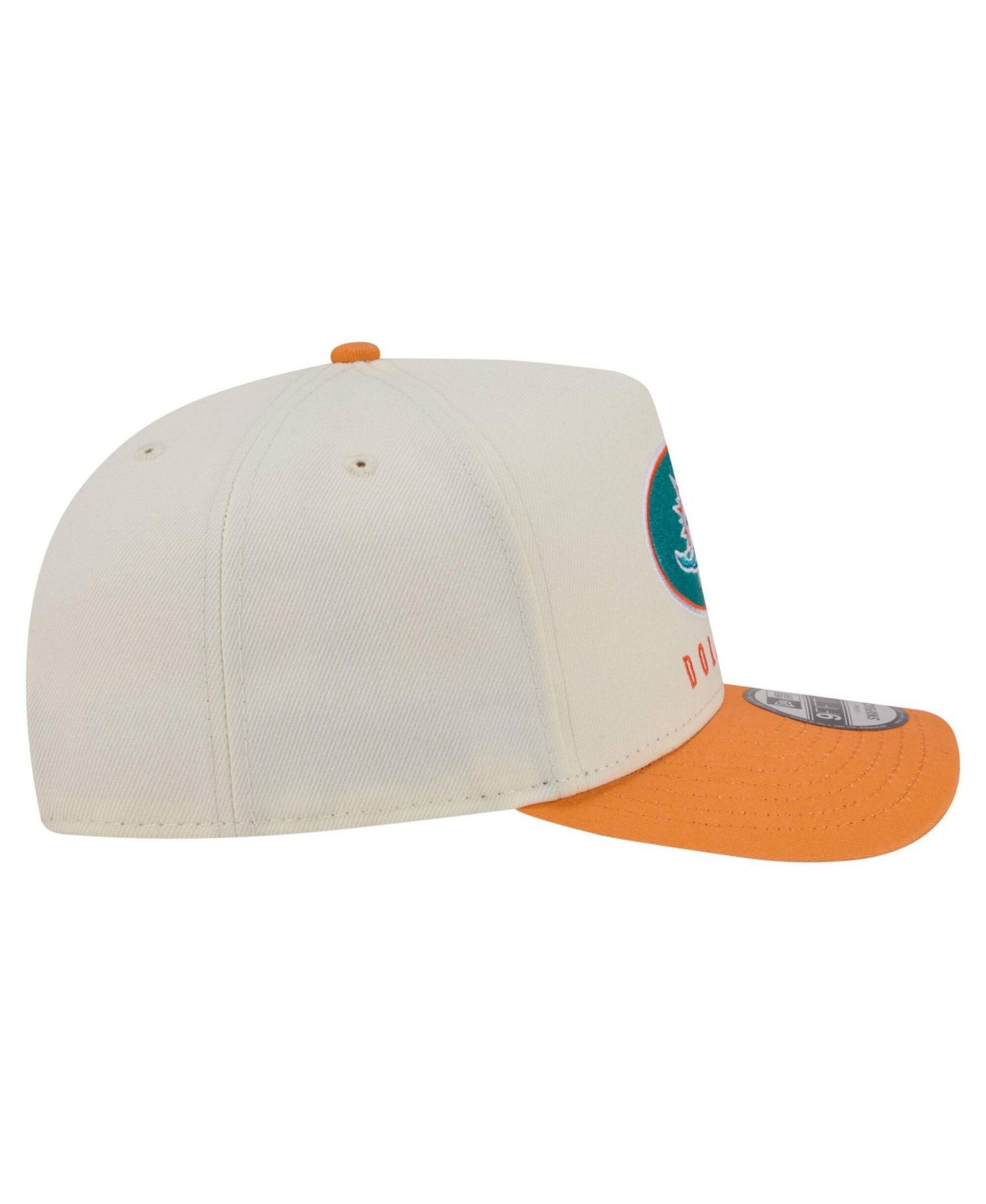 Men's Cream/Orange Miami Dolphins Washed A-Frame 9FIFTY Snapback Hat