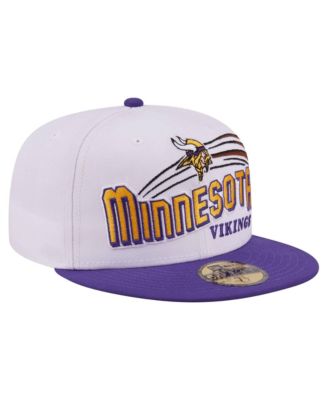 Men's White/Purple Minnesota Vikings Retro Swoop 59FIFTY Fitted Hat