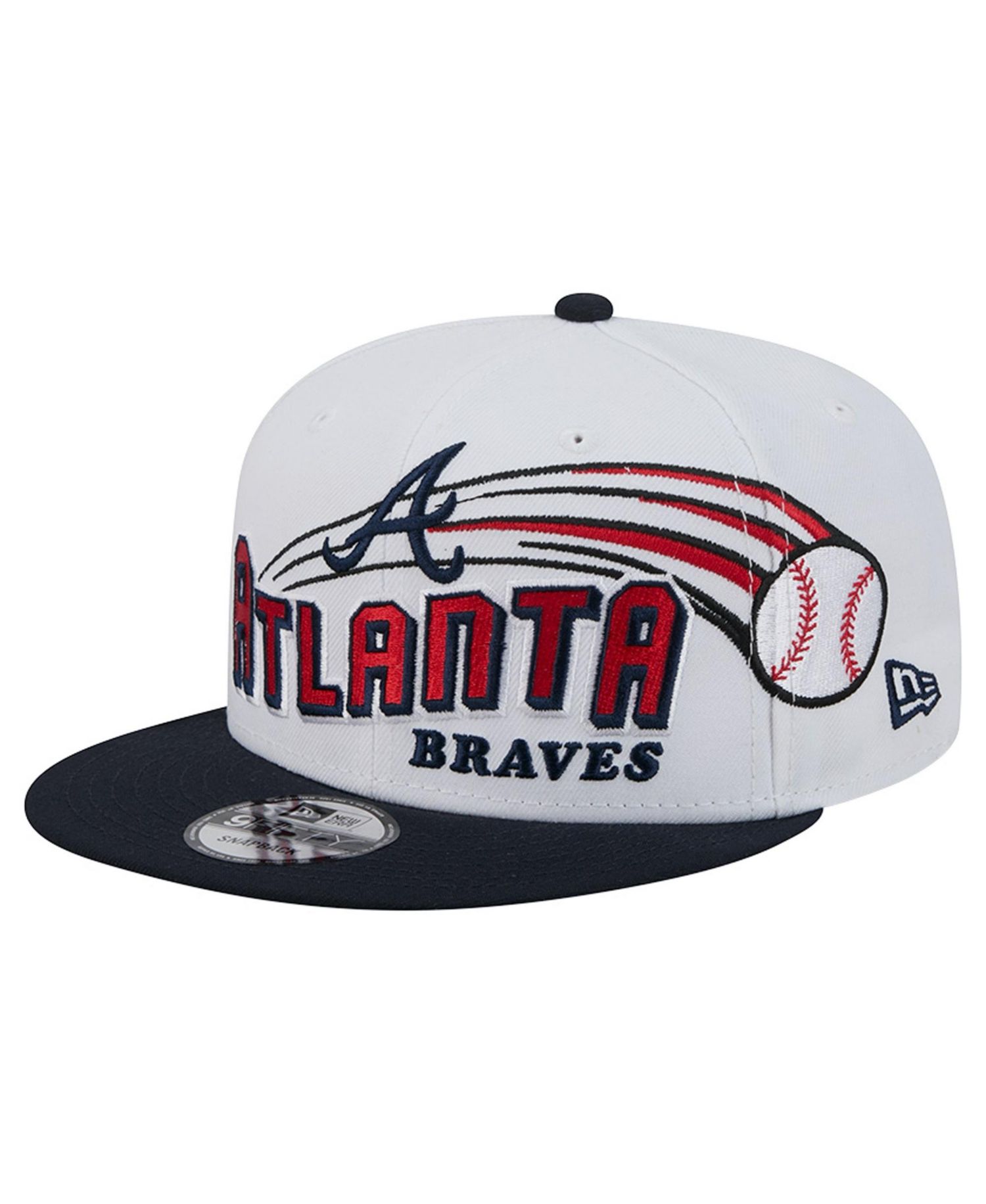 Men's White Atlanta Braves Retro Sweep 9FIFTY Snapback Hat