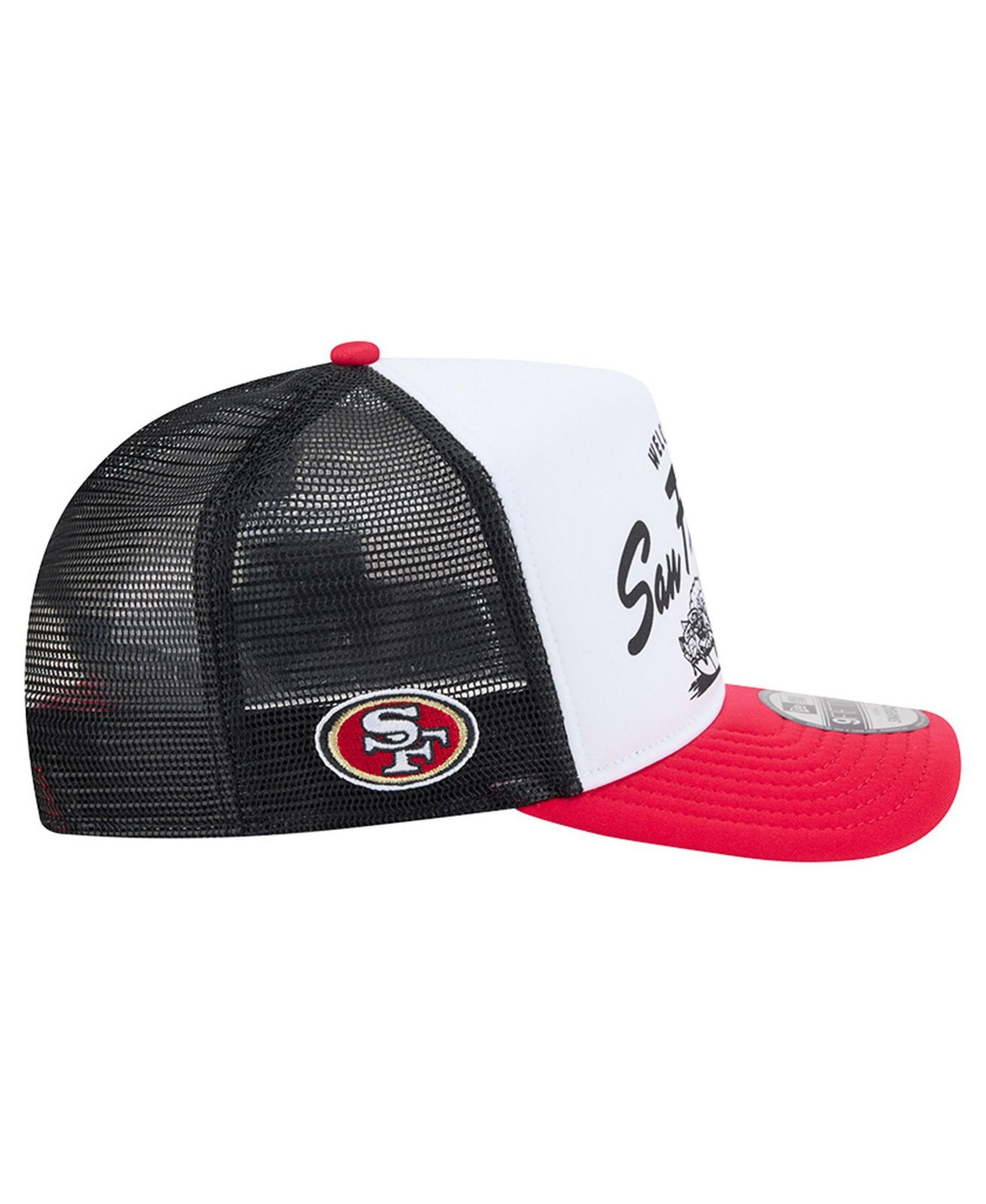 Men's White/Scarlet San Francisco 49ers Foodie 9FIFTY A-Frame Trucker Snapback Hat
