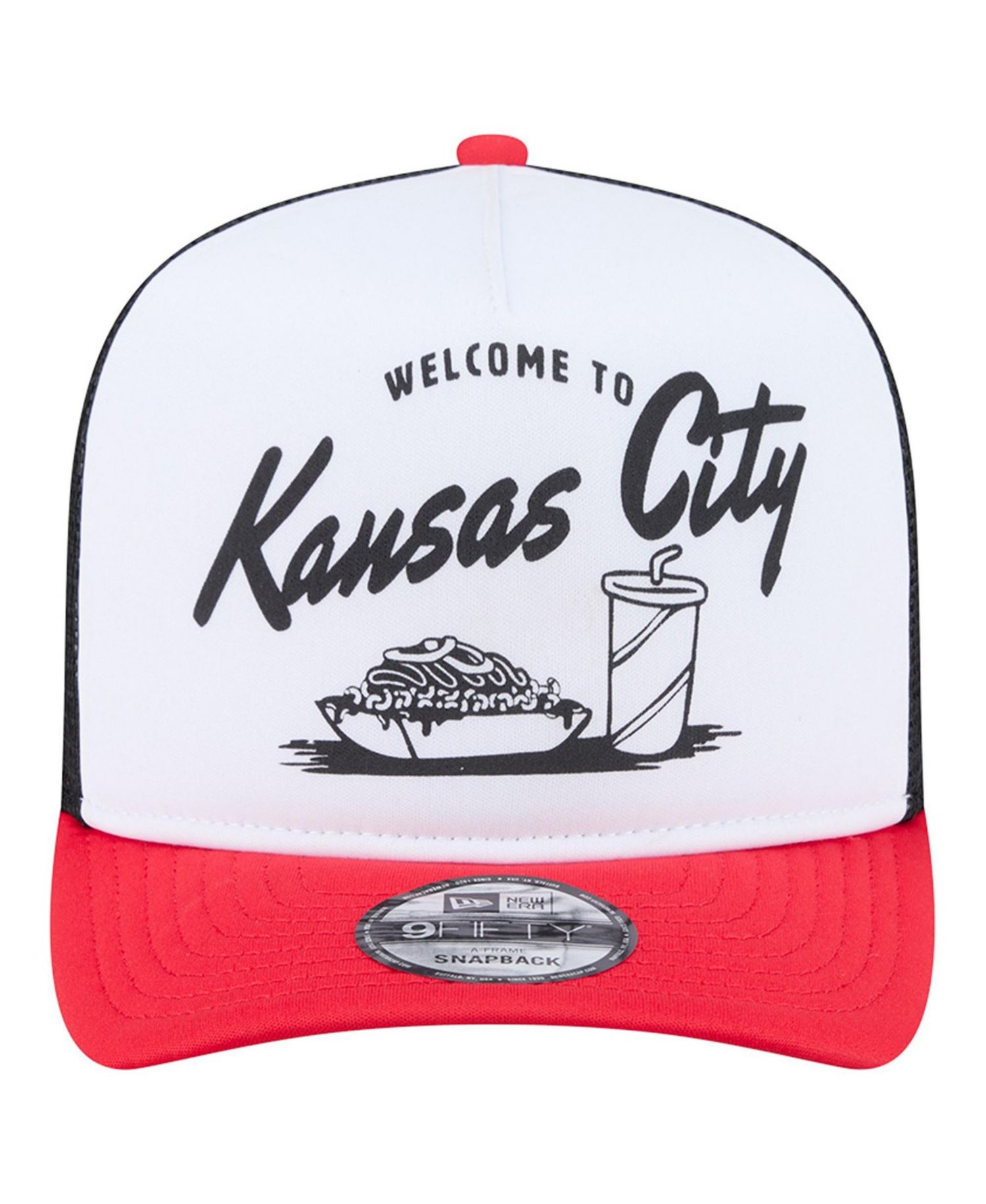 Men's White/Red Kansas City Chiefs Foodie 9FIFTY A-Frame Trucker Snapback Hat
