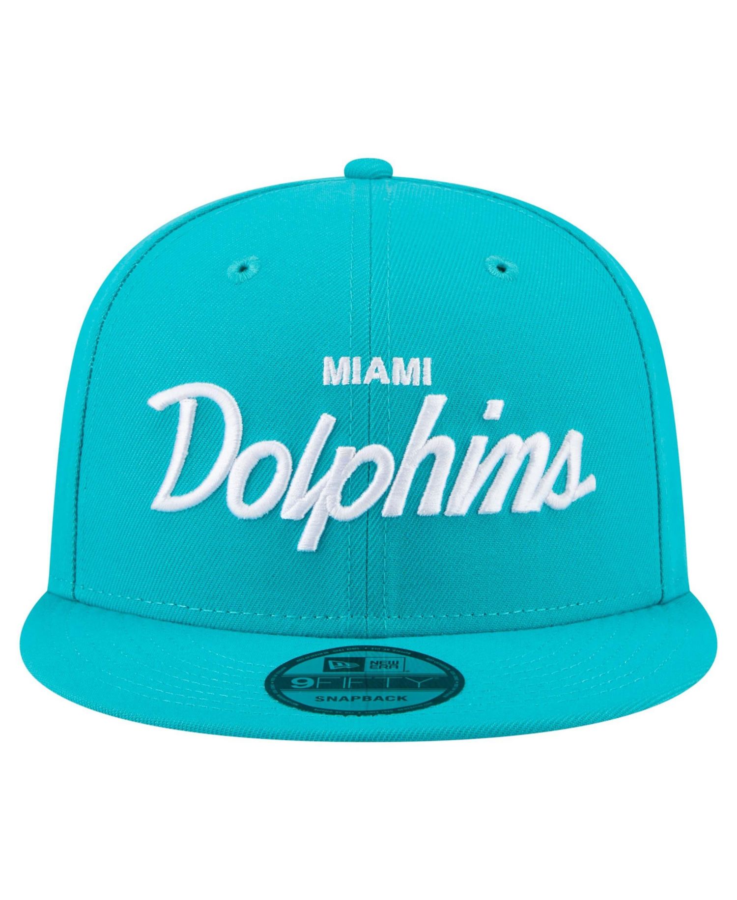 Men's Aqua Miami Dolphins Core Team Script 9FIFTY Snapback Hat