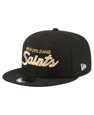 Men's Black New Orleans Saints Core Team Script 9FIFTY Snapback Hat